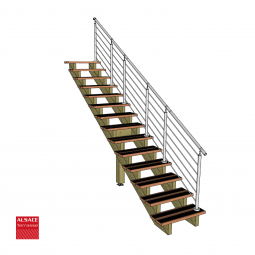 Kit escalier 7 marches en pin traité autoclave