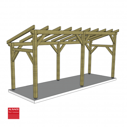 Abri 1 pan 4 x 6 m - Boutique Alsace Terrasse